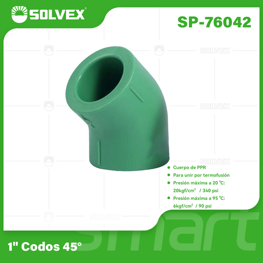SP-76042 (Caja master 360)(MOQ 10pzs=1bolsa) 1" Codos 45°