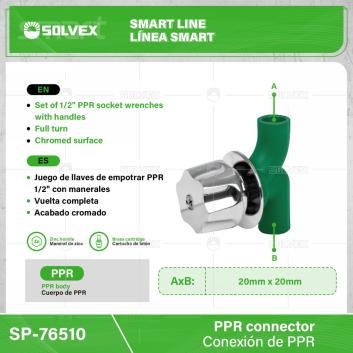 SP-76510-(Caja master 1 CTN=30 SKU)-(MOQ 1 SKU)-Juego de llaves de empotrar PPR 1/2" con manerales
Cuerpo de PPR