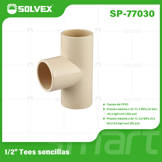 SP-77030 (Caja master 540)(MOQ 20pzs=1bolsa) 1/2" Tees sencillas