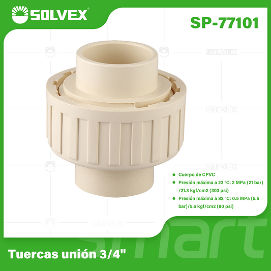 SP-77101 (Caja master 200)(MOQ 20pzs=1bolsa) Tuercas unión 3/4"