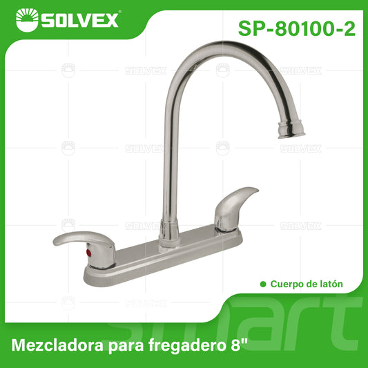 SP-80100-2 (Caja master 12)(MOQ 1 pz=1 caja) Mezcladora para fregadero 8