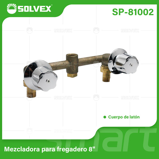 SP-81002 (Caja master 20)(MOQ 1pz=1 caja) Mezcladora para fregadero 8"