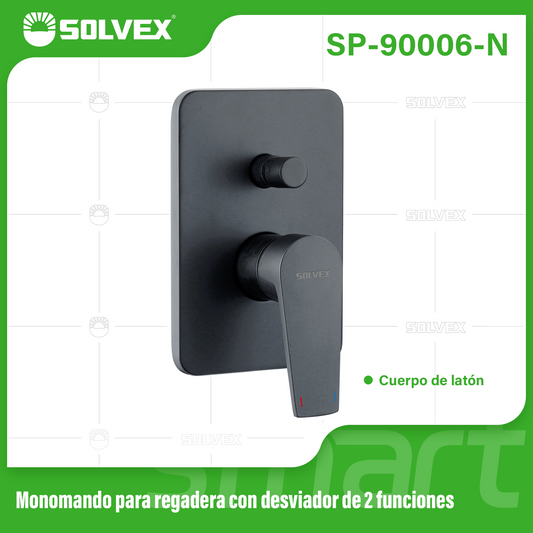 SP-90006-N (Caja master 10)(MOQ 1 pz=1 caja) Monomando para regadera con desviador de 2 funciones