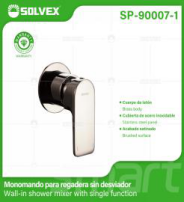 SP-90007-1 (Caja master 12)(MOQ 1 pz=1 caja) Monomando para regadera sin desviador
