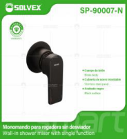 SP-90007-N (Caja master 12)(MOQ 1 pz=1 caja) Monomando para regadera sin desviador