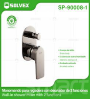 SP-90008-1 (Caja master 10)(MOQ 1 pz=1 caja) Monomando para regadera con desviador de 2 funciones