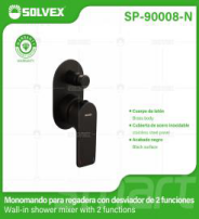 SP-90008-N (Caja master 10)(MOQ 1 pz=1 caja) Monomando para regadera con desviador de 2 funciones