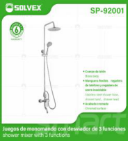 SP-92001 (Caja master 5)(MOQ 1 juego=1 caja) Juegos de monomando con desviador de 3 funciones shower mixer with 3 functions