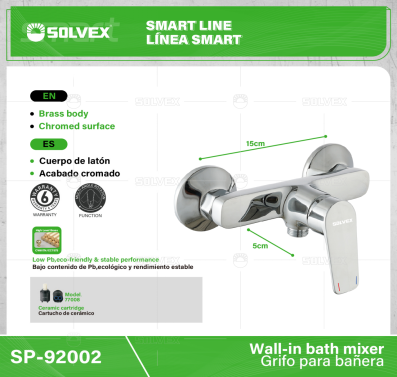 SP-92002-(Caja master 1 CTN=12 SKU)-(MOQ 1 SKU)-Grifo de ducha para bañera
Cuerpo de latón,latón de alta calidad（CW617N/CC757S)