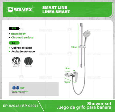 SP-92043+SP-92071-(Caja master 1 CTN=12 SKU)-(MOQ 1 SKU)-Juego de grifo para bañera
Cartucho de cerámico