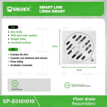 SP-E0101010-(Caja master 1 CTN=100 SKU)-(MOQ 1 SKU)-Resumidero
Cuerpo de zinc