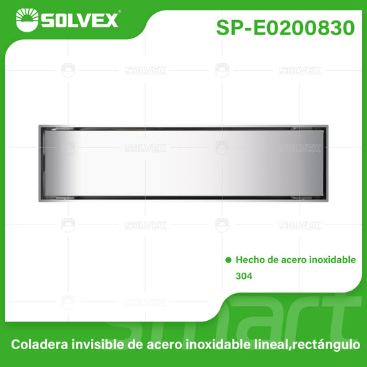 SP-E0200830 (Caja master 20)(MOQ 1pz=1caja) Coladera invisible de acero inoxidable lineal,rectángulo
