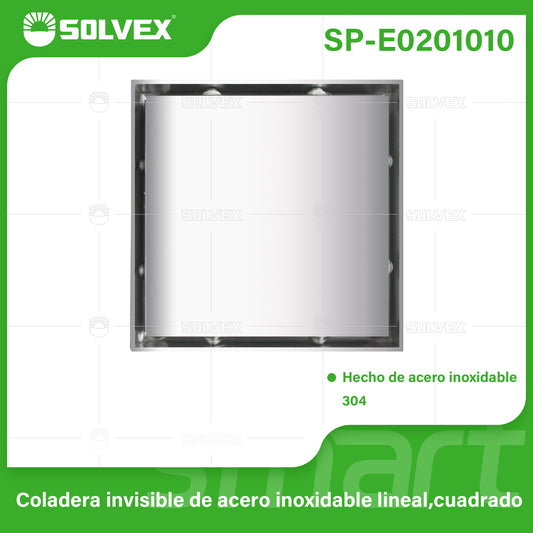SP-E0201010 (Caja master 50)(MOQ 1pz=1caja) Coladera invisible de acero inoxidable lineal,cuadrado