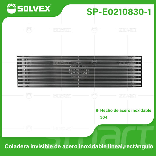 SP-E0210830-1 (Caja master 20)(MOQ 1pz=1caja) Coladera invisible de acero inoxidable lineal,rectángulo