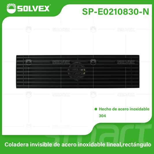 SP-E0210830-N (Caja master 20)(MOQ 1pz=1caja) Coladera invisible de acero inoxidable lineal,rectángulo