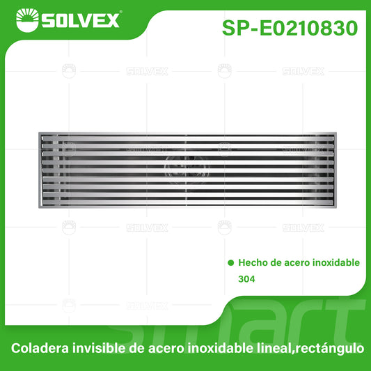 SP-E0210830 (Caja master 20)(MOQ 1pz=1caja) Coladera invisible de acero inoxidable lineal,rectángulo