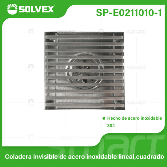 SP-E0211010-1 (Caja master 50)(MOQ 1pz=1caja) Coladera invisible de acero inoxidable lineal,cuadrado