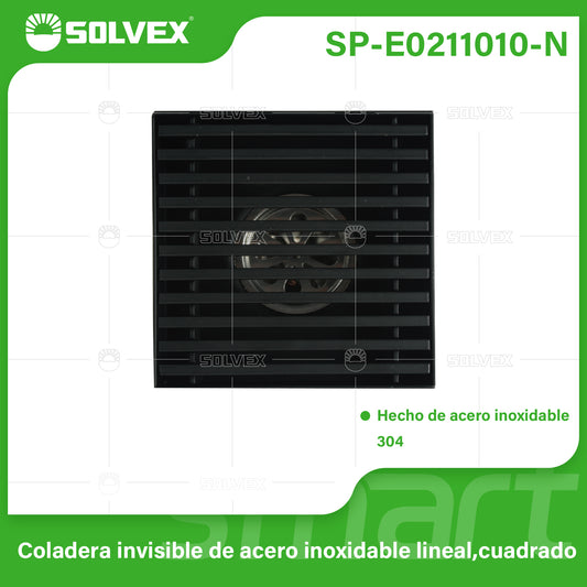 SP-E0211010-N (Caja master 50)(MOQ 1pz=1caja) Coladera invisible de acero inoxidable lineal,cuadrado