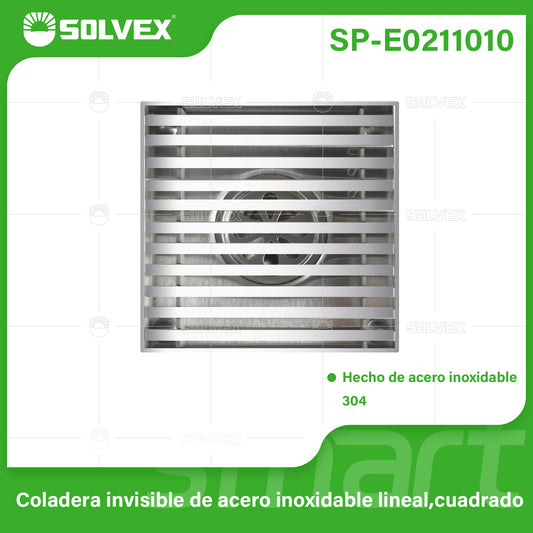 SP-E0211010 (Caja master 50)(MOQ 1pz=1caja) Coladera invisible de acero inoxidable lineal,cuadrado
