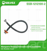 SSB-1212100-2 (Caja master 100)(MOQ 10 pzs=1 bolsa) Manguera flexibles trenzado acero inoxidableSS flexible hose