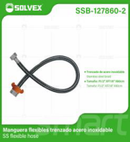 SSB-127860-2 (Caja master 100)(MOQ 10 pzs=1 bolsa) Manguera flexibles trenzado acero inoxidable SS flexible hose