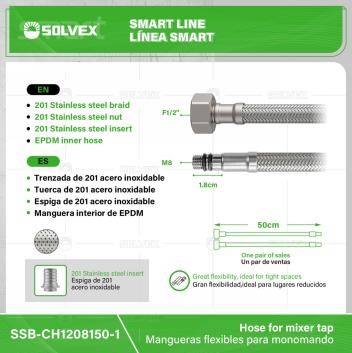 SSB-CH1208150-1-(Caja master 1 CTN=100 SKU)-(MOQ 1 SKU)-Trenzada de 201 acero inoxidable 
Tuerca de 201 acero inoxidable