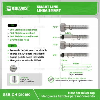 SSB-CH1210160-(Caja master 1 CTN=100 SKU)-(MOQ 1 SKU)-Trenzada de 304 acero inoxidable 
Tuerca de 304 acero inoxidable