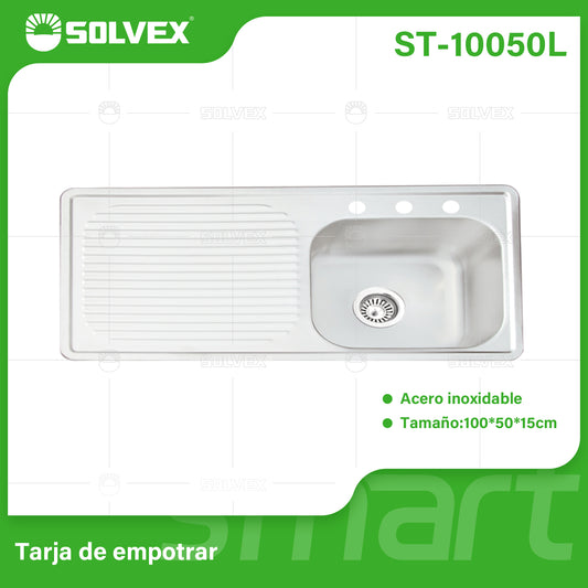 ST-10050L-(Caja master 1 CTN=5 SKU)-(MOQ 5 SKU)-Tarja de empotrar
Acero inoxidable