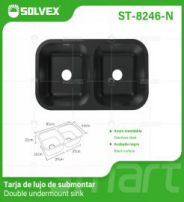 ST-8246-N (Caja master 5)(MOQ 1 pz=1 caja) Tarja de lujo de submontar Double undermount sink