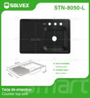STN-8050-L (Caja master 5)(MOQ 1 pz=1 caja) Tarja de empotrarCounter top sink