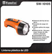 SW-10105 (Caja master 120)(MOQ  120 pzs=1 Caja) Linterna plástica de LED