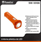 SW-10106 (Caja master 100)(MOQ  100 pzs=1 Caja) Linterna plástica de LED