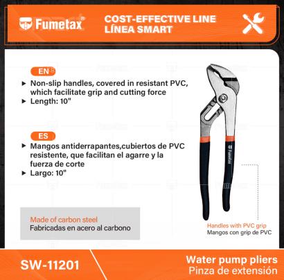 SW-11201-(Caja master 1 CTN=48 SKU)-(MOQ 6 SKU)-Fabricadas en acero al carbono
Mangos antiderrapantes,cubiertos de PVC resistente, que facilitan el agarre y la fuerza de corte