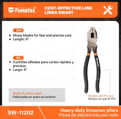 SW-11202-(Caja master 1 CTN=36 SKU)-(MOQ 6 SKU)-Fabricada en acero al carbono
Mango cubierto de PVC antiderrapante
