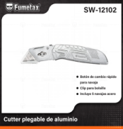 SW-12102 (Caja master 144)(MOQ 12 pzs=1 caja) Cutter plegable de aluminio