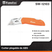SW-12103 (Caja master 144)(MOQ 12 pzs=1 caja) Cutter plegable de ABS