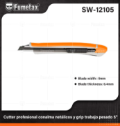 SW-12105 (Caja master 288)(MOQ 24 pzs=1 caja) Cutter profesional conalma netalicos y grip trabajo pesado 5