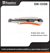 SW-12106 (Caja master 144)(MOQ 12 pzs=1 caja) Cutter profesional conalma netalicos y grip trabajo pesado 6