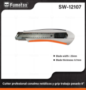 SW-12107 (Caja master 144)(MOQ 12 pzs=1 caja) Cutter profesional conalma netalicos y grip trabajo pesado 8