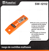 SW-12112 (Caja master 400)(MOQ 20 pzs=1 caja) Juego de cuchillas multiusos