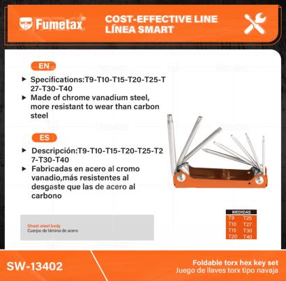 SW-13402-(Caja master 1 CTN=48 SKU)-(MOQ 12 SKU)-Cuerpo de lámina de acero
Fabricadas en acero al cromo vanadio,más resistentes al desgaste que las de acero al carbono