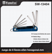 SW-13404 (Caja master 48)(MOQ 1 juego=1 blister) Juego de 8 llaves allen hexagonal.mm