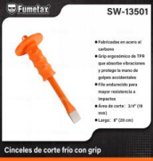 SW-13501 (Caja master 24)(MOQ 1 pz=1 bolsa) Cinceles de corte frio con grip