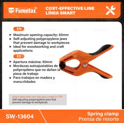 SW-13604-(Caja master 1 CTN=200 SKU)-(MOQ 1 SKU)-Cuerpo de nylon y mango antiderrapante cubierto de TPR
Apertura máxima：50mm