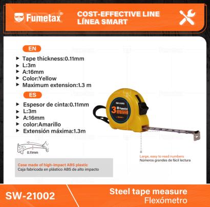 SW-21002-(Caja master 1 CTN=120 SKU)-(MOQ 12 SKU)-Caja fabricoda en plástico ABS de alto impacto
Espesor de cinta:0.11mm