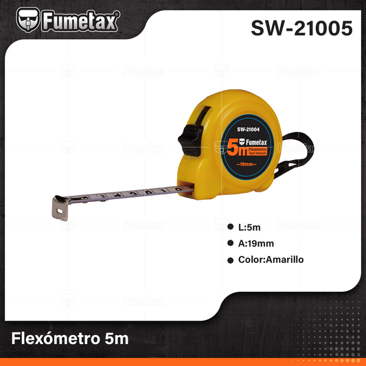 SW-21005-(Caja master 1 CTN=72 SKU)-(MOQ 12 SKU)-Flexómetro 
Caja fabricoda en plástico ABS de alto impacto