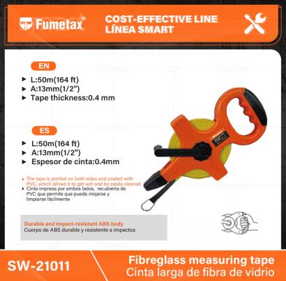 SW-21011-(Caja master 1 CTN=20 SKU)-(MOQ 1 SKU)-Cuerpo de ABS durable y resistente a impactos
Cinta impresa por ambos lados,  recubierta de PVC que permite que pueda mojarse y limpiarse fácilmente