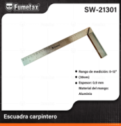 SW-21301 (Caja master 100)(MOQ 10 pzs=1 caja) Escuadra carpintero