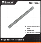 SW-21401 (Caja master 120)(MOQ 10 pzs=1 caja) Regla de acero inoxidable