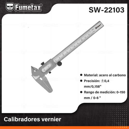 SW-22103-(Caja master 1 CTN=100 SKU)-(MOQ 10 SKU)-Calibrador vernier
Material: acero al carbono
